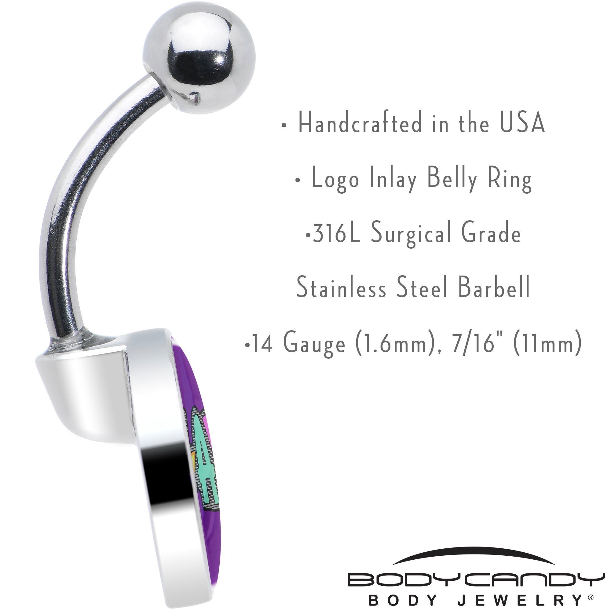 BodyCandy Colorful Lighting SLAY Belly Ring by Onyx O — in-use photo