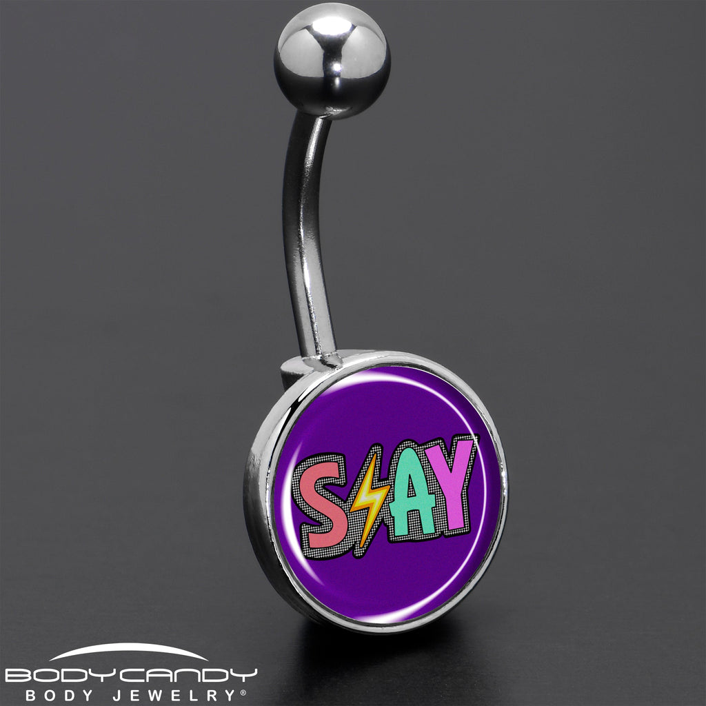 BodyCandy Colorful Lighting SLAY Belly Ring by Onyx O — size reference