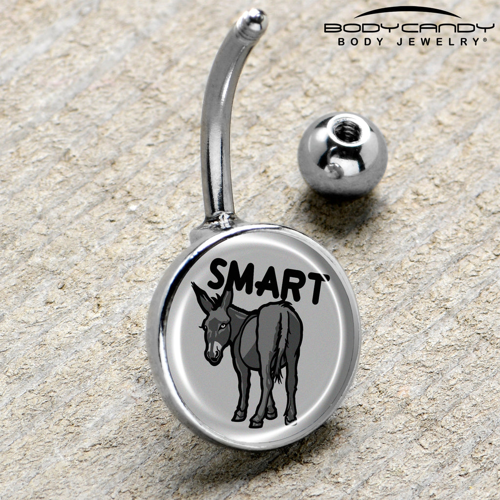 BodyCandy Donkey Smart Ass Belly Ring by Onyx O — side view