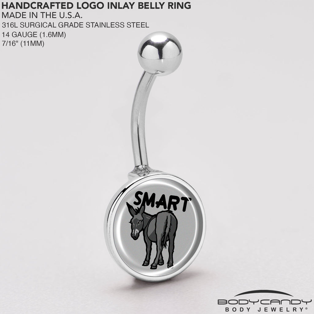 BodyCandy Donkey Smart Ass Belly Ring by Onyx O — back view