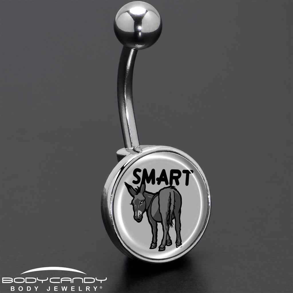 BodyCandy Donkey Smart Ass Belly Ring by Onyx O — size reference