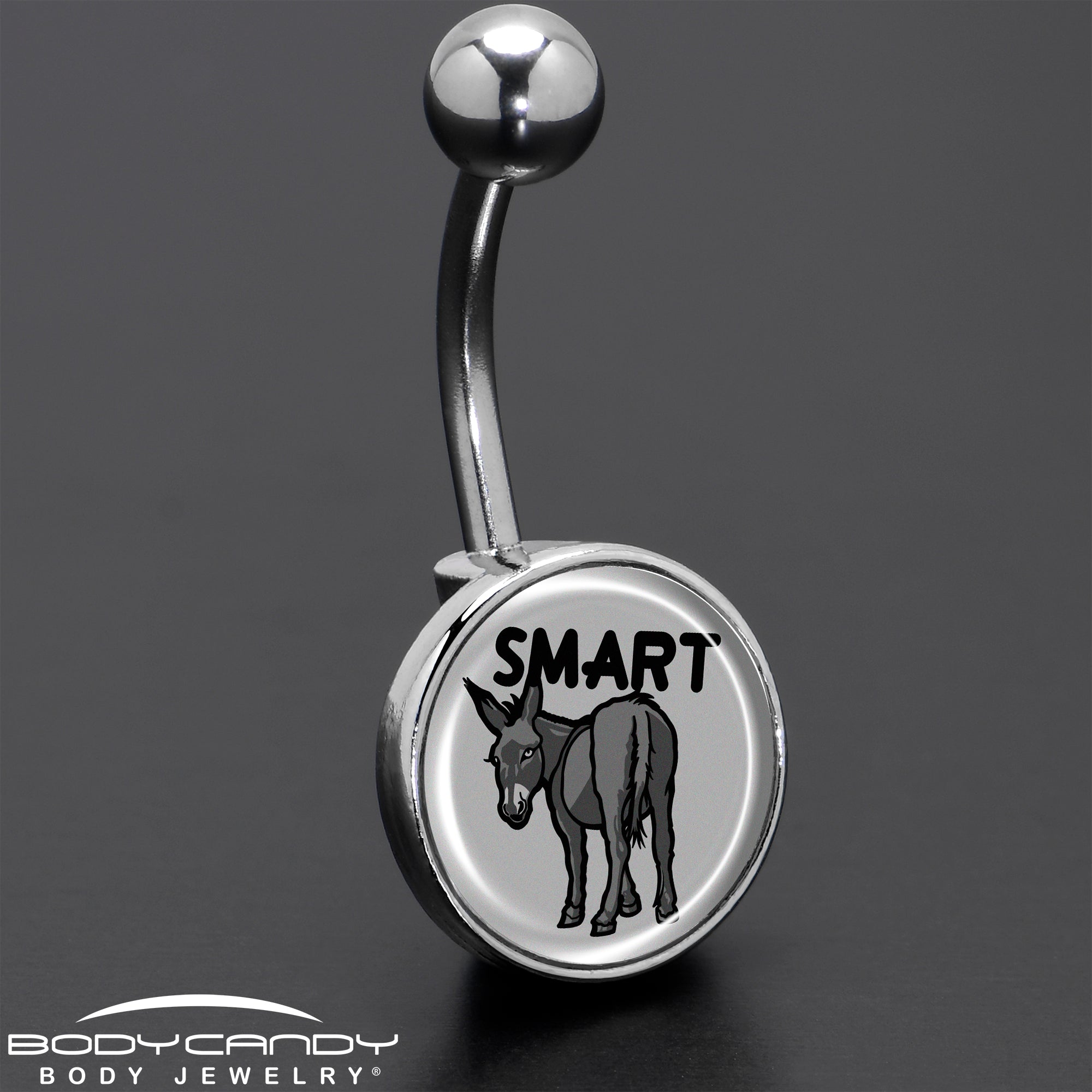 BodyCandy Donkey Smart Ass Belly Ring by Onyx O — size reference
