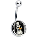 BodyCandy Christmas Holiday Spooky Snowman Belly Ring by Onyx O — main product shot