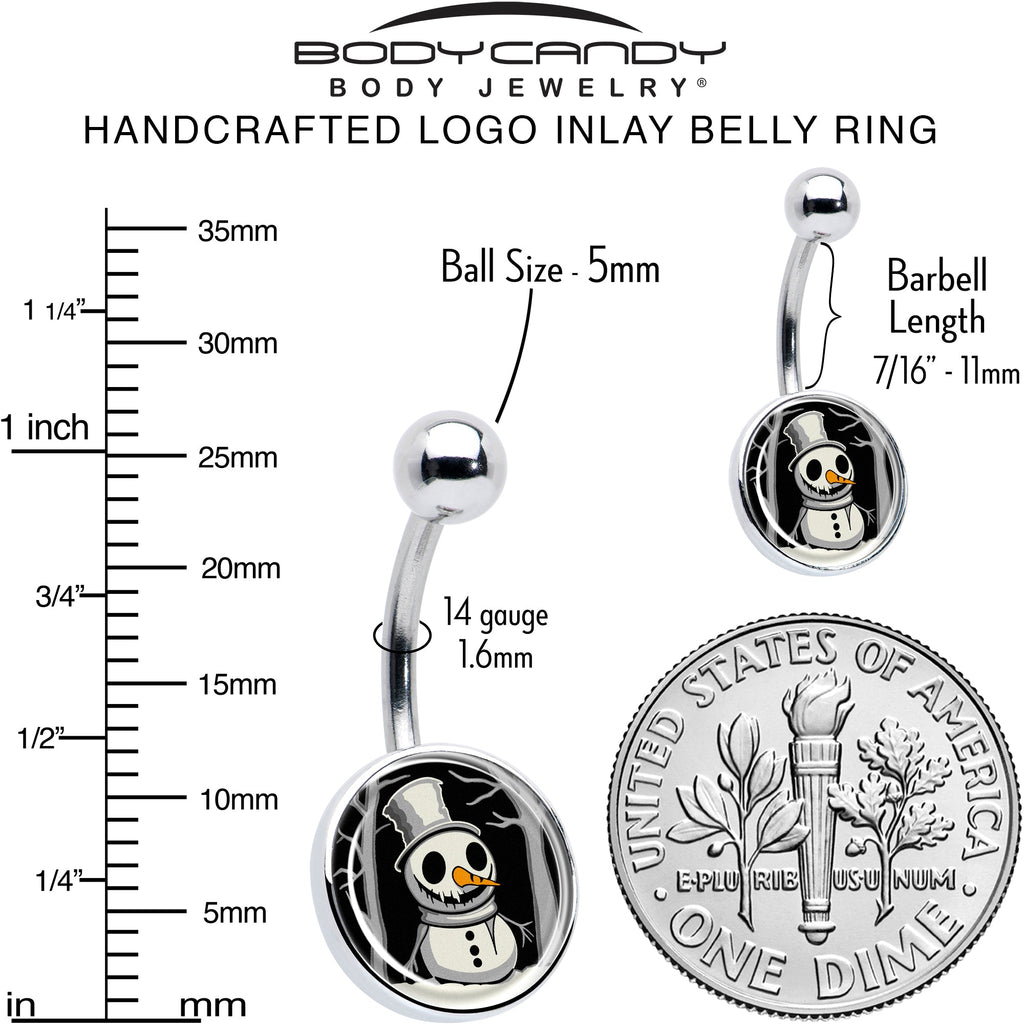 BodyCandy Christmas Holiday Spooky Snowman Belly Ring by Onyx O — alternative angle