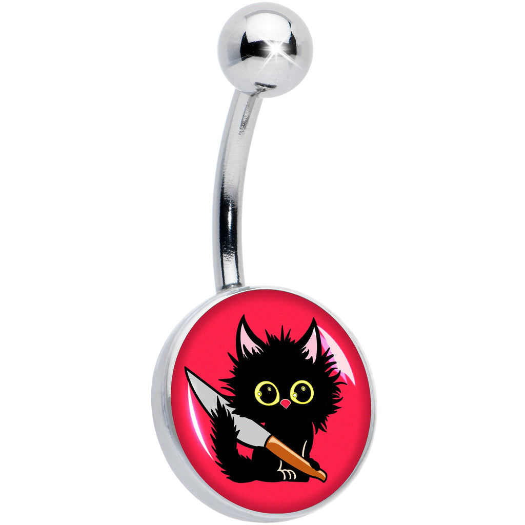 BodyCandy Stabby Cat Belly Ring by Onyx O — main product shot