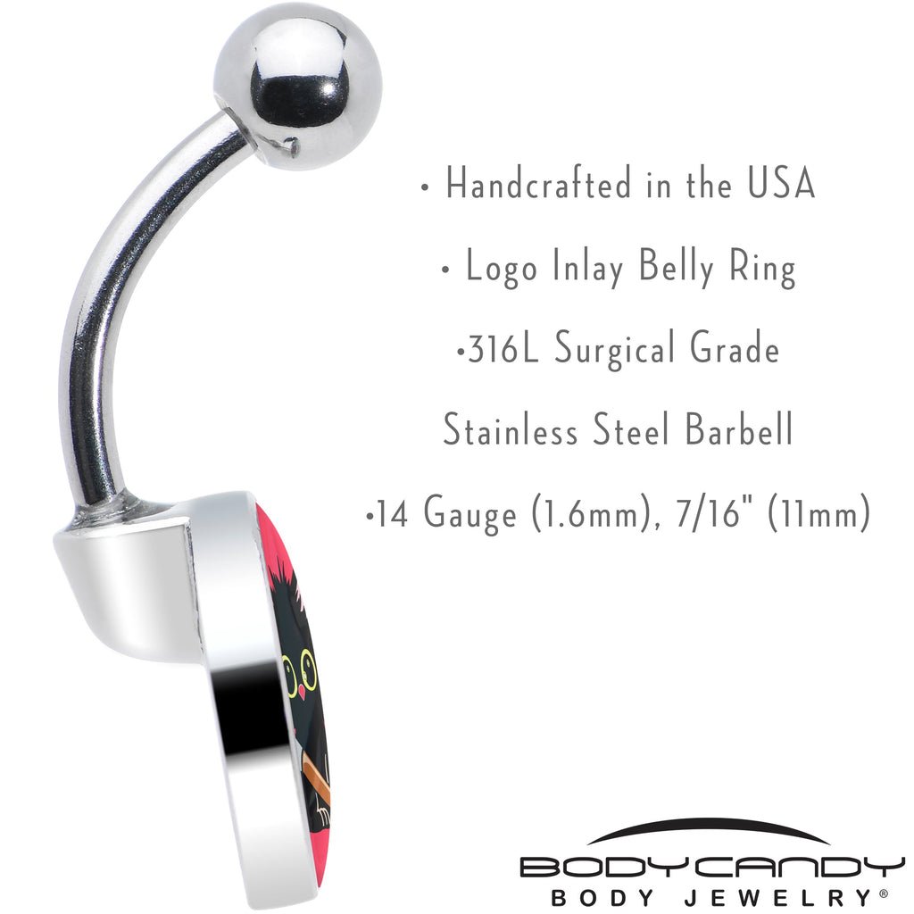 BodyCandy Stabby Cat Belly Ring by Onyx O — in-use photo