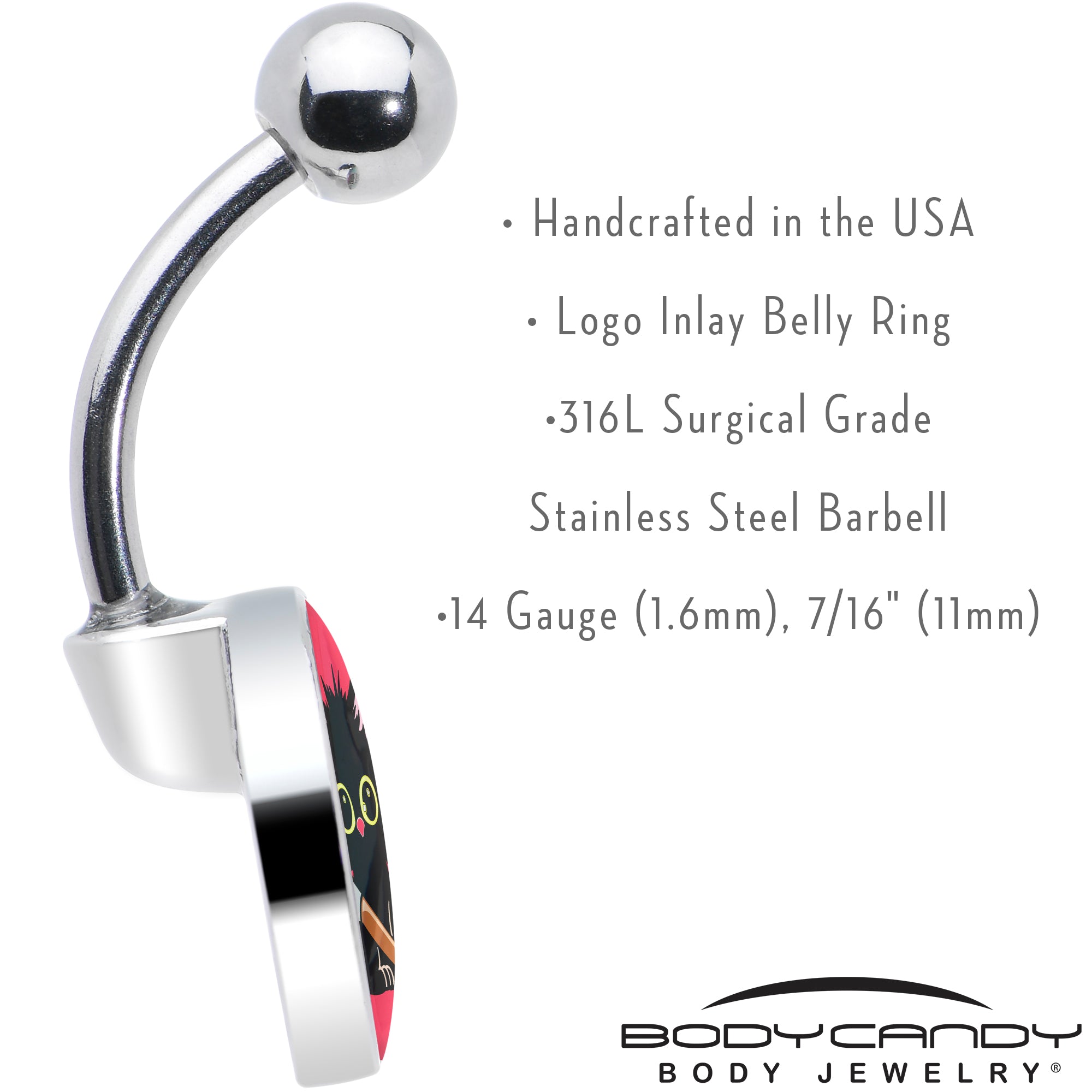 BodyCandy Stabby Cat Belly Ring by Onyx O — in-use photo