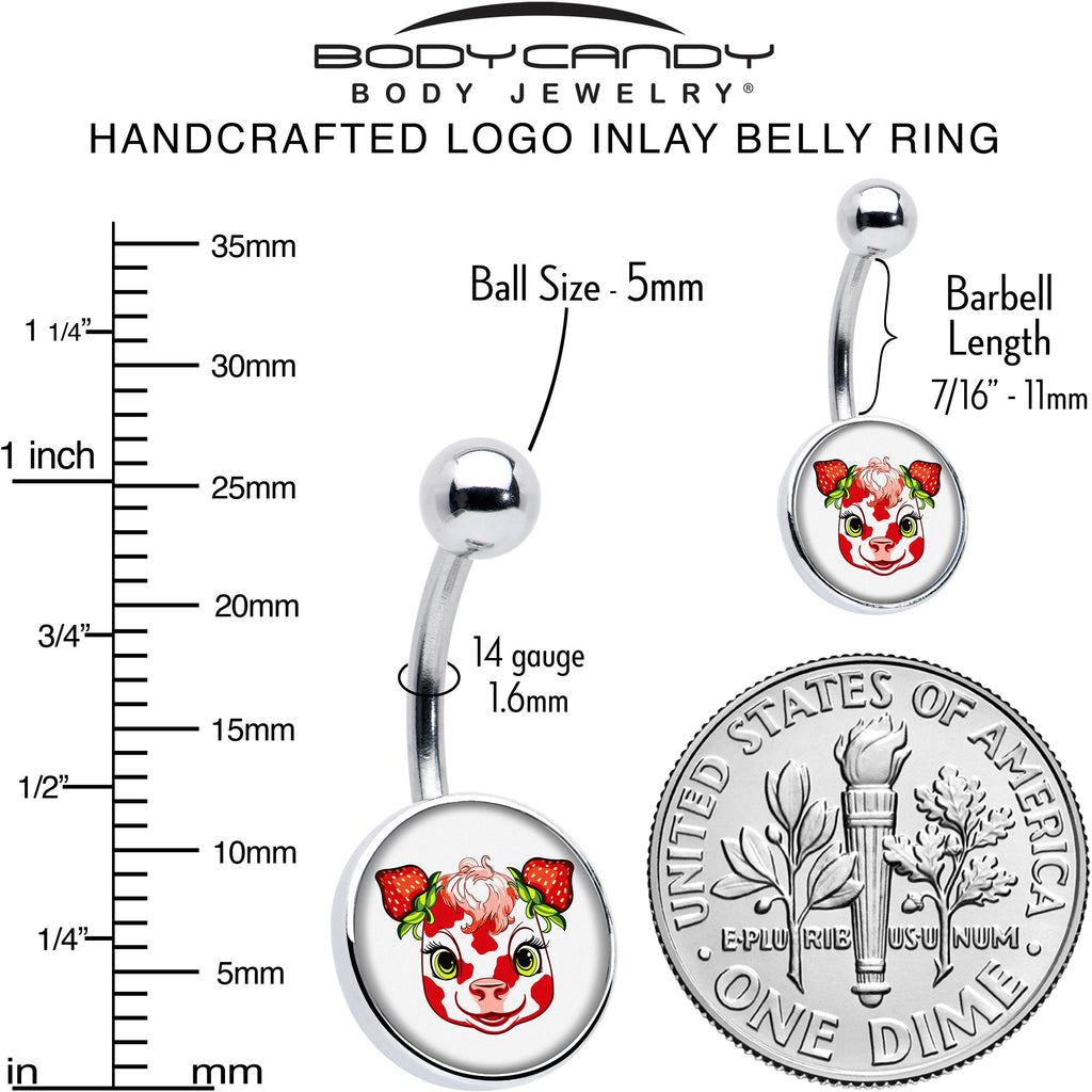 BodyCandy Stawberry Cow Belly Ring by Onyx O — alternative angle