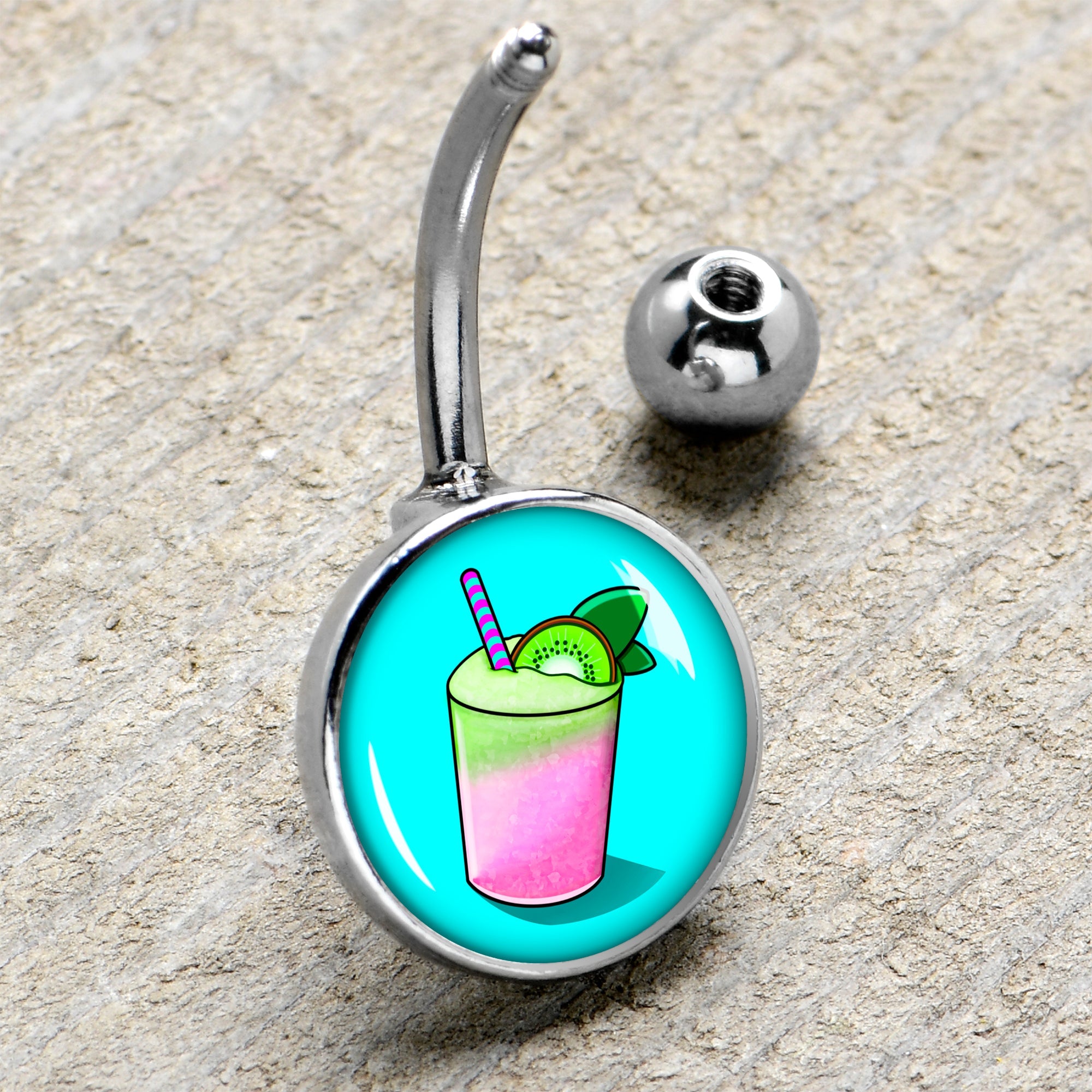 BodyCandy Summer Drink Belly Ring by Onyx O — side view