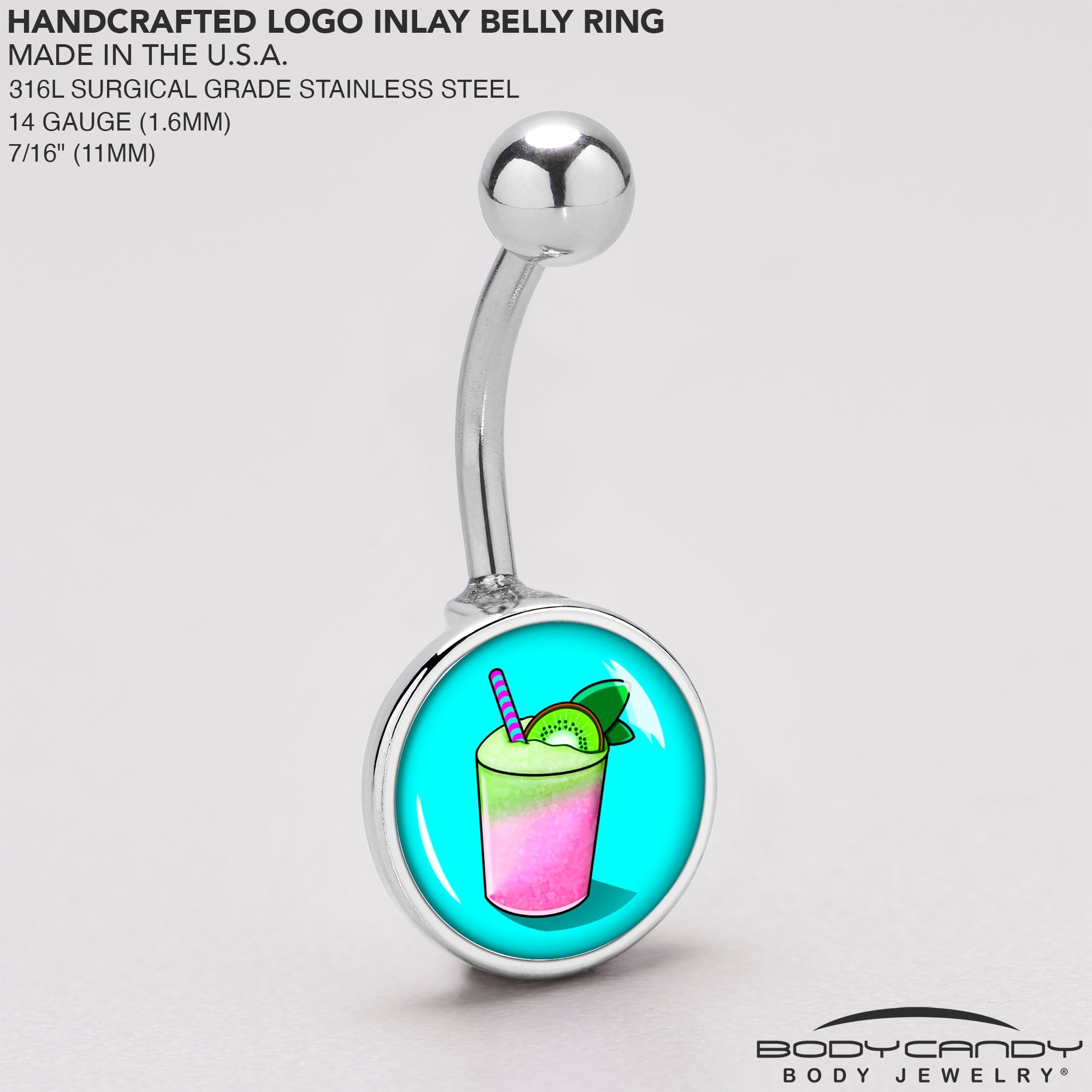 BodyCandy Summer Drink Belly Ring by Onyx O — back view