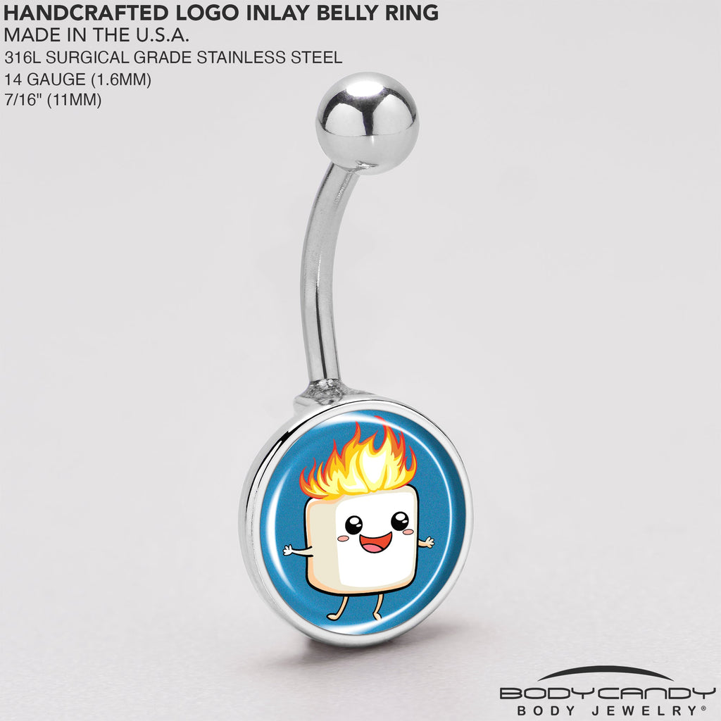 BodyCandy Burning Marshmallow Belly Ring by Onyx O — back view