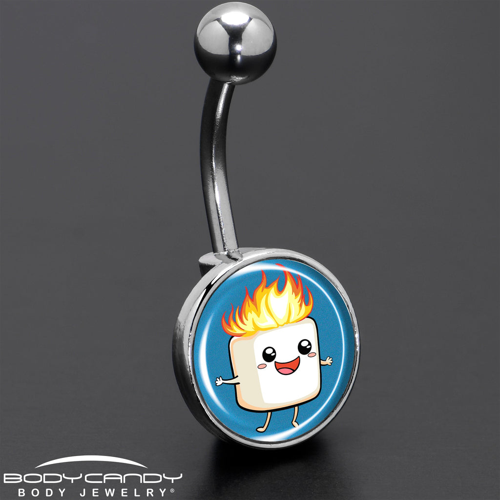 BodyCandy Burning Marshmallow Belly Ring by Onyx O — size reference