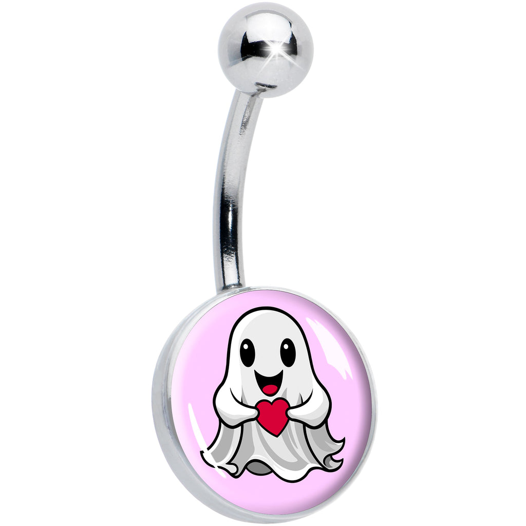 BodyCandy Valentine Sweet Ghost Belly Ring by Onyx O — main product shot