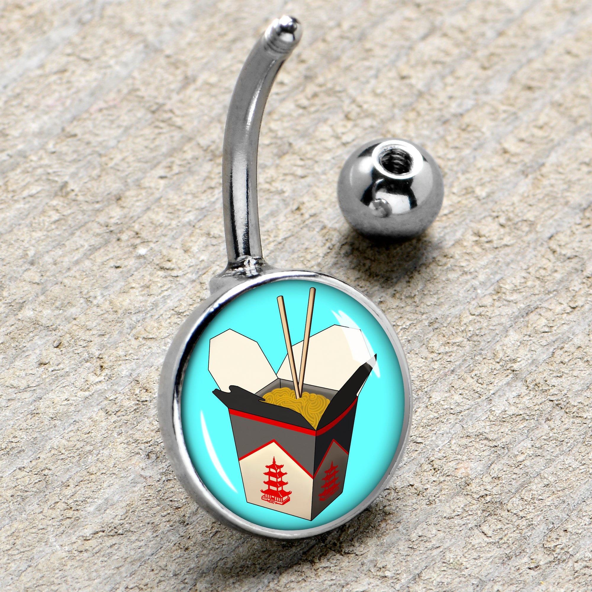 BodyCandy Chinese Take Out Belly Ring by Onyx O — side view
