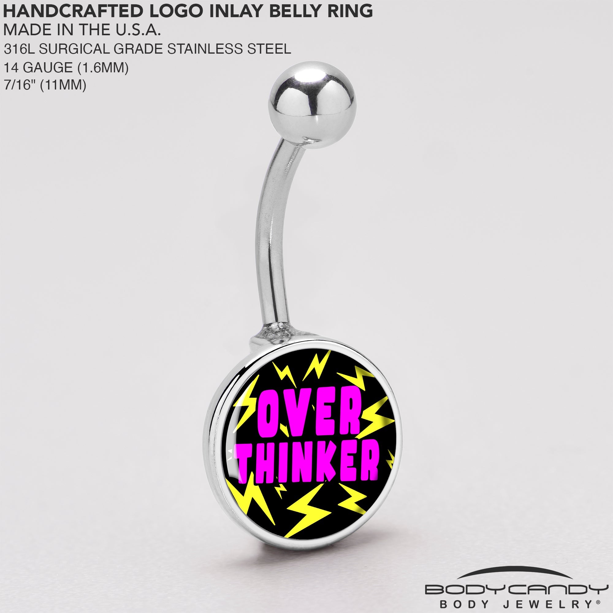 BodyCandy Over Thinker Impact Belly Ring by Onyx O — back view