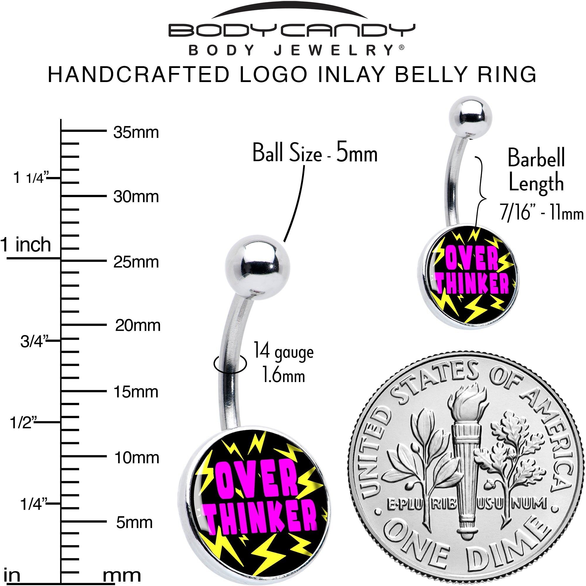 BodyCandy Over Thinker Impact Belly Ring by Onyx O — alternative angle