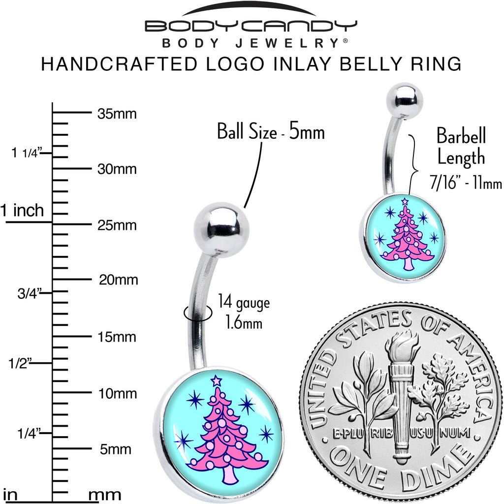 BodyCandy Pastel Christmas Tree Holiday Belly Ring by Onyx O — alternative angle
