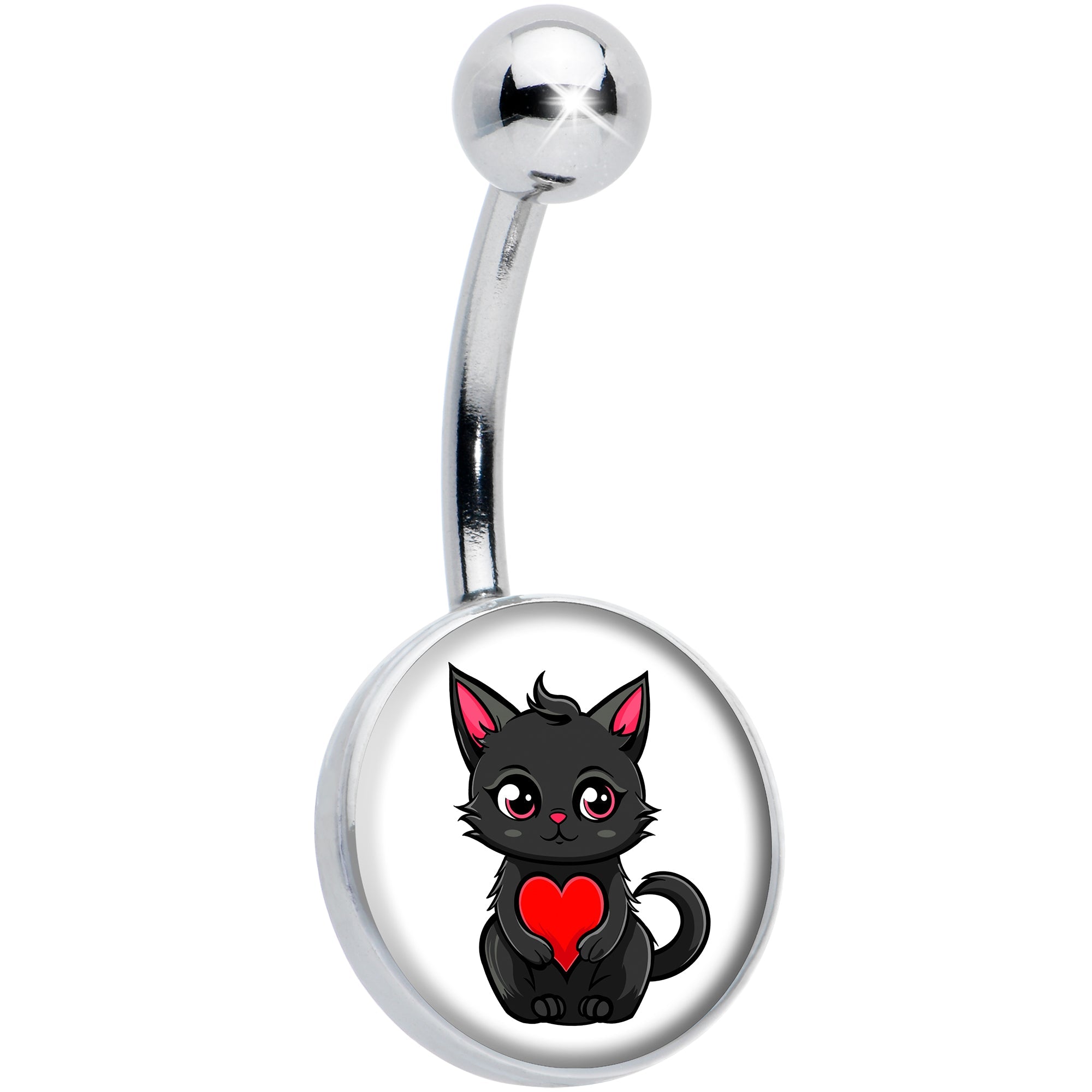 BodyCandy Valentine Cat Belly Ring by Onyx O — main product shot