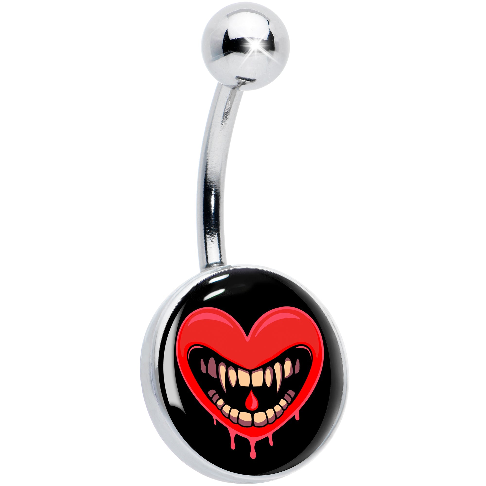 BodyCandy Valentine Heart Vampire Belly Ring — main product shot