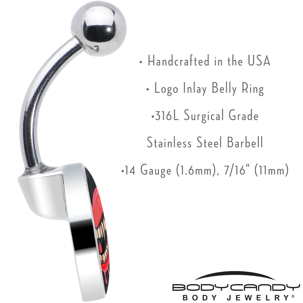 BodyCandy Valentine Heart Vampire Belly Ring — in-use photo