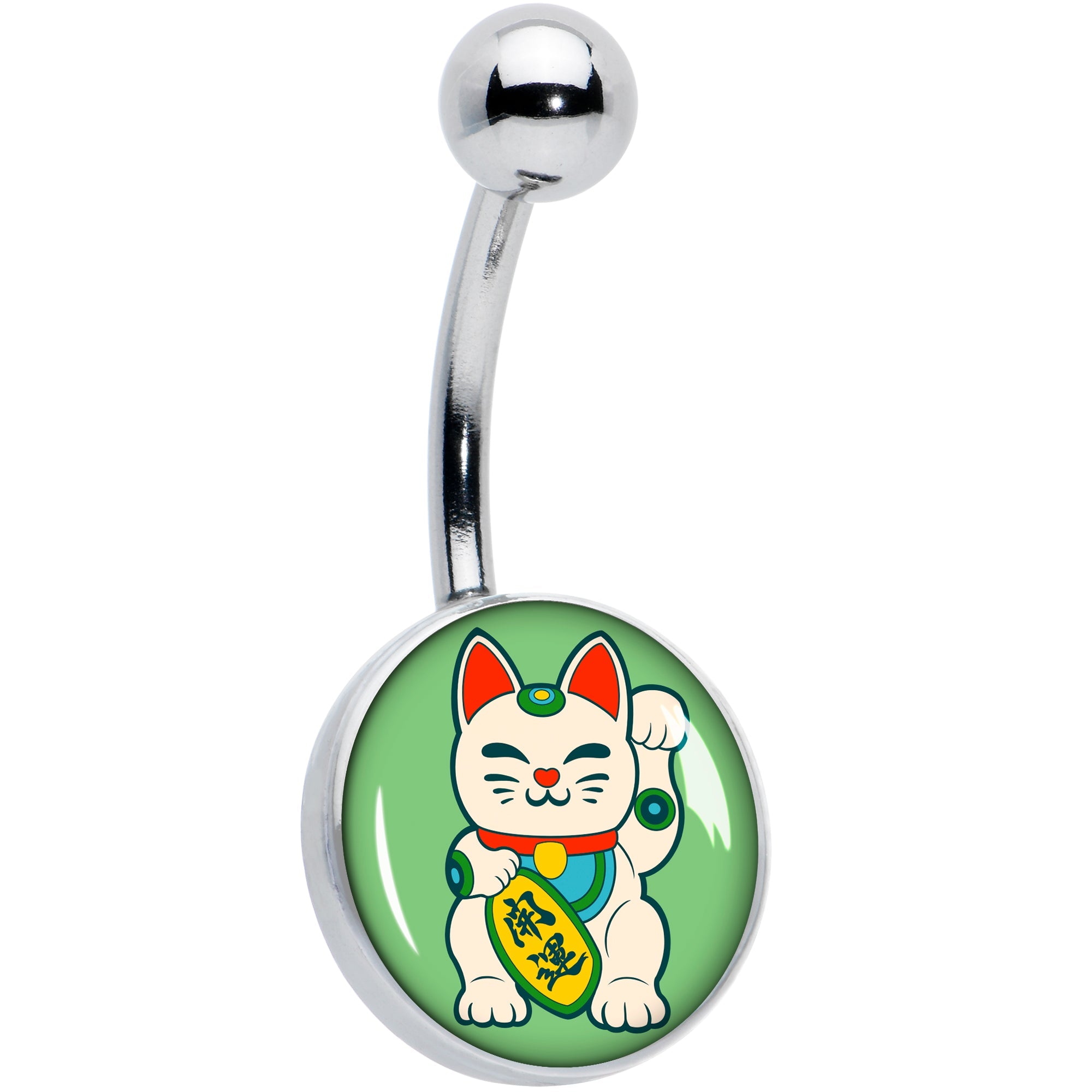 BodyCandy Waving Cat Belly Ring by Onyx O — main product shot