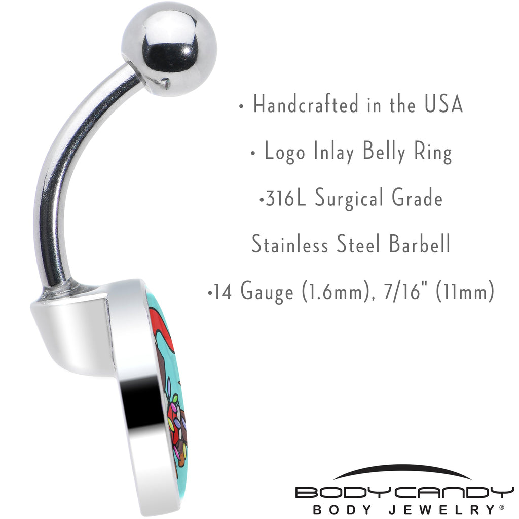 BodyCandy Christmas Holiday Weiner Dog Belly Ring by Onyx O — in-use photo