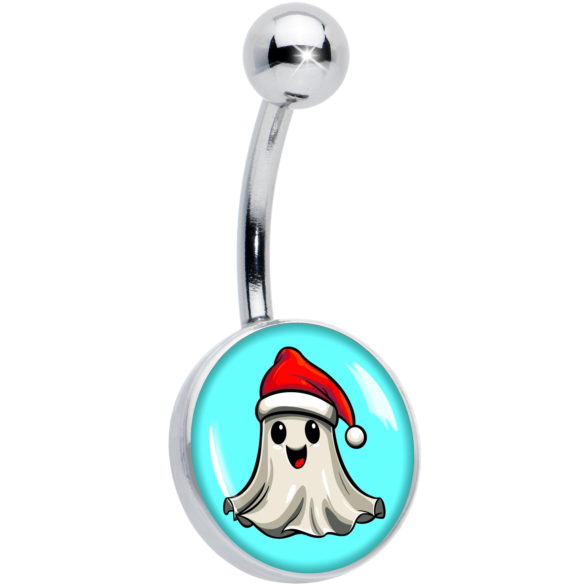 BodyCandy Holiday Christmas Spirit Ghost Belly Ring by Onyx O — main product shot