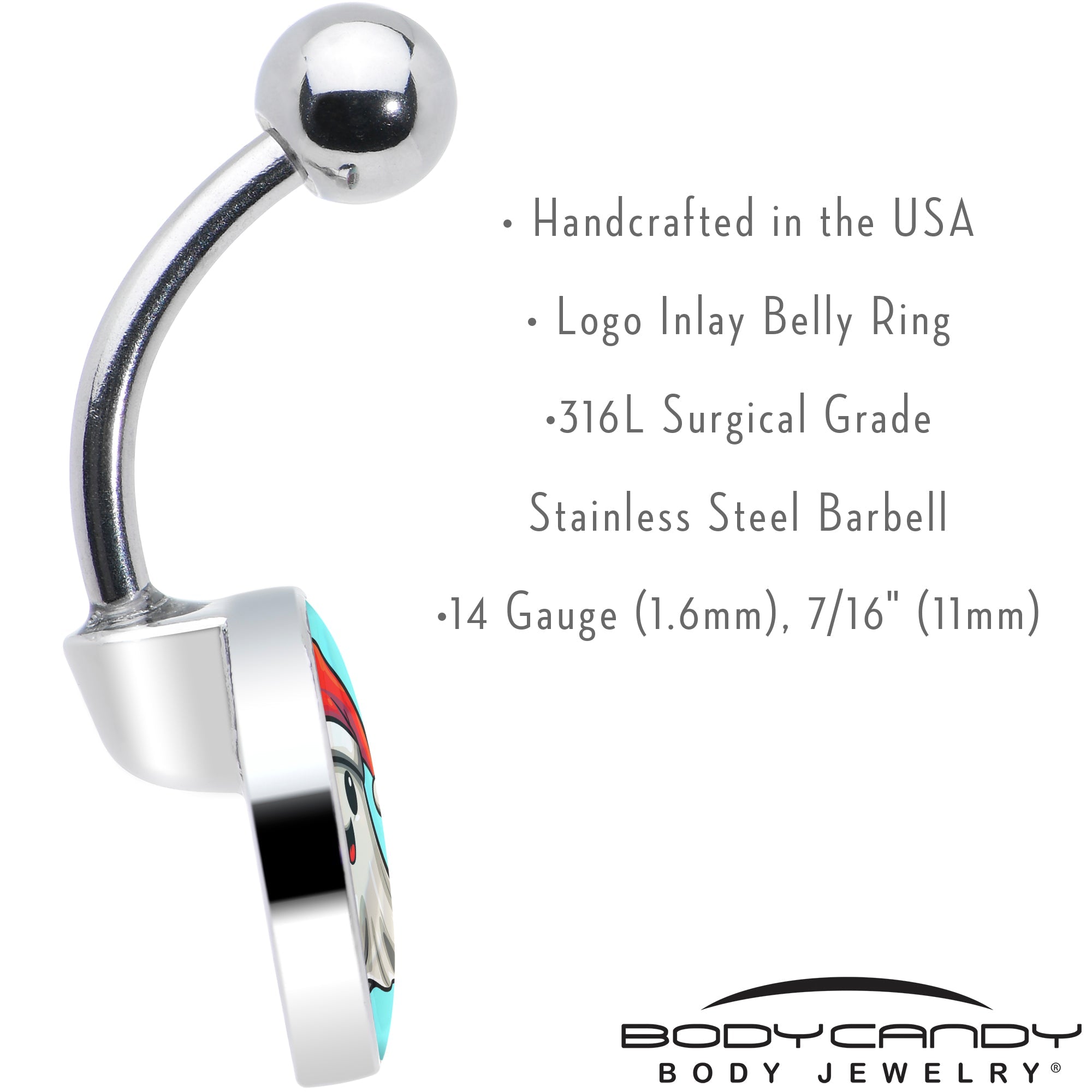 BodyCandy Holiday Christmas Spirit Ghost Belly Ring by Onyx O — alternative angle