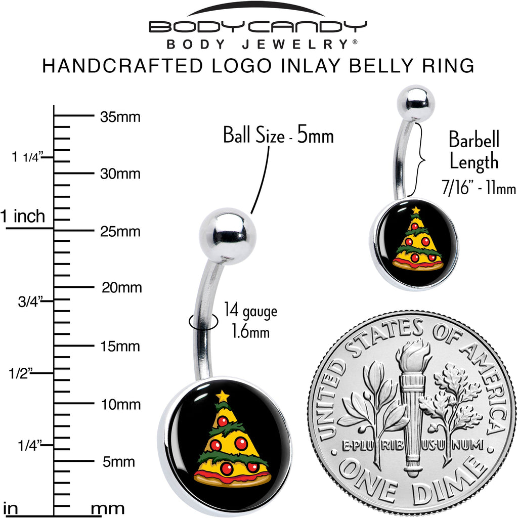 BodyCandy Christmas Holiday Pizza Tree Belly Ring by Onyx O — alternative angle