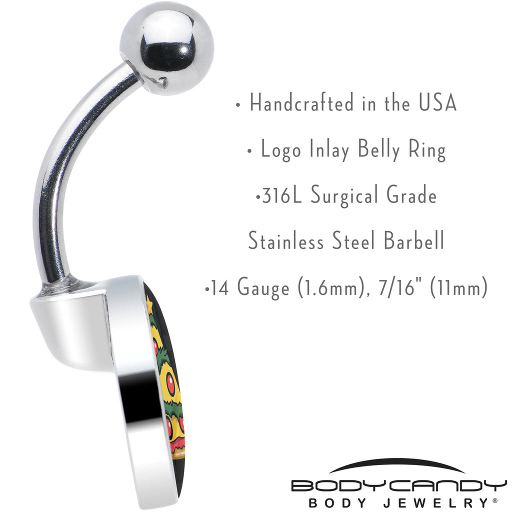 BodyCandy Christmas Holiday Pizza Tree Belly Ring by Onyx O — in-use photo