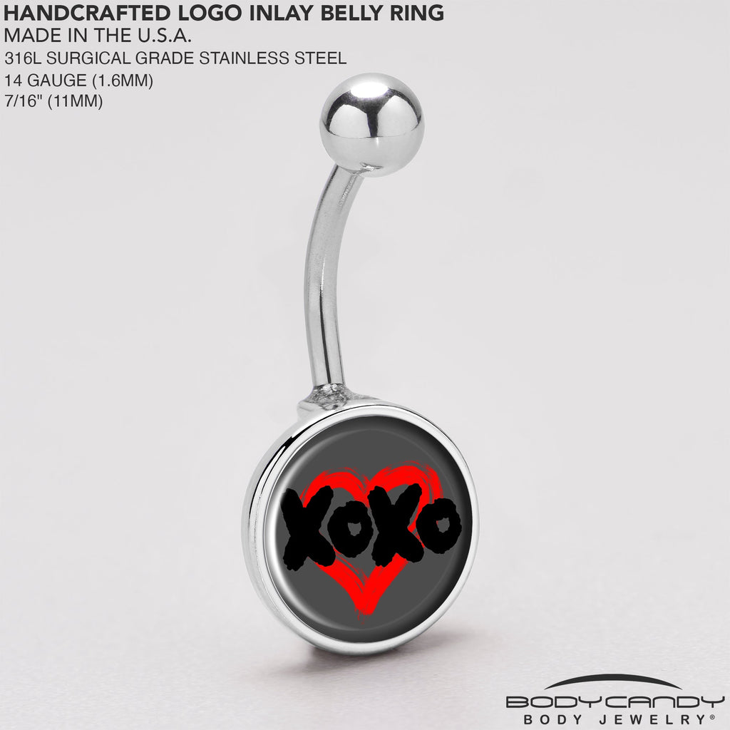 BodyCandy XOXO Heart Belly Ring by Onyx O — back view
