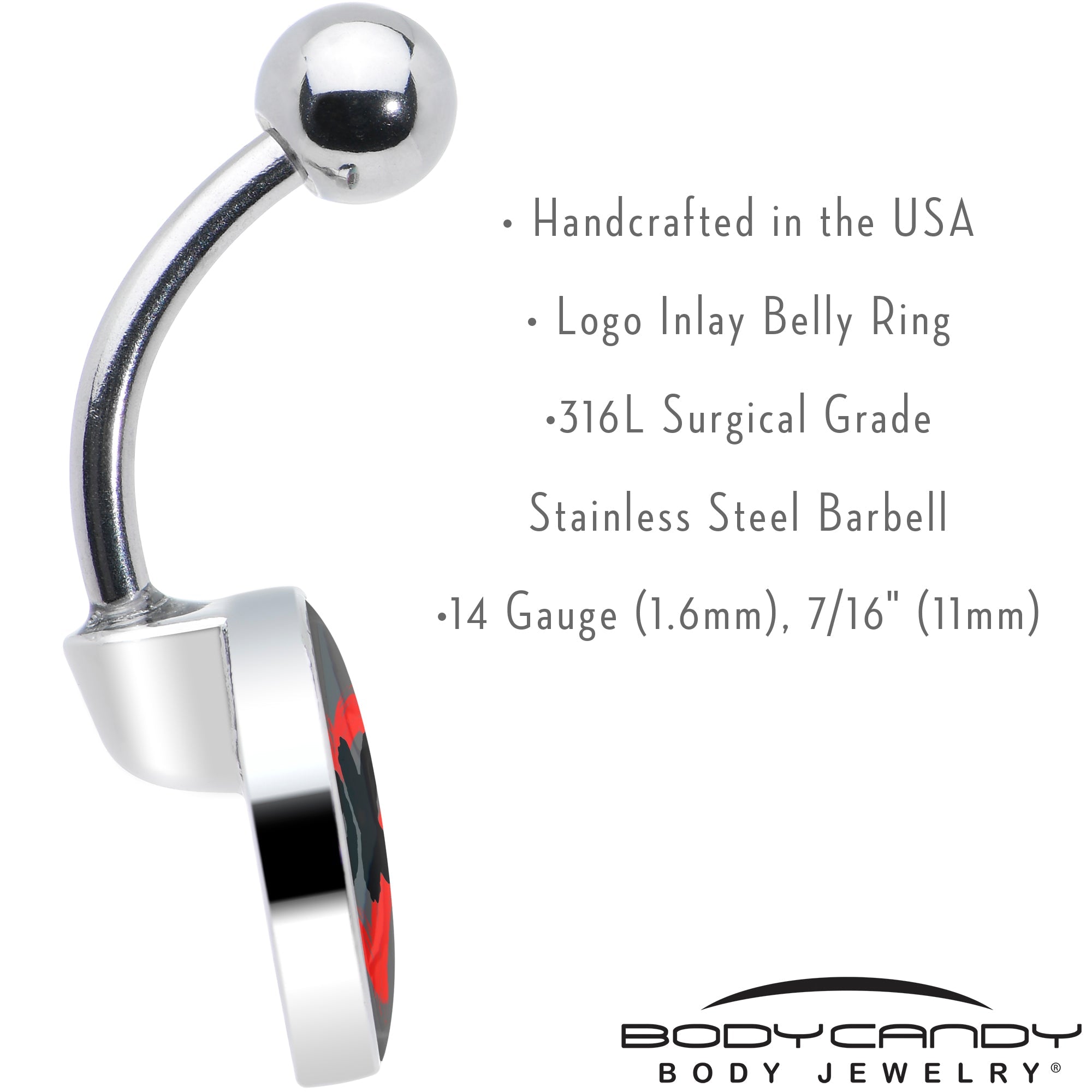 BodyCandy XOXO Heart Belly Ring by Onyx O — in-use photo