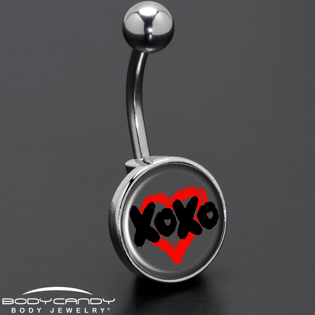BodyCandy XOXO Heart Belly Ring by Onyx O — size reference