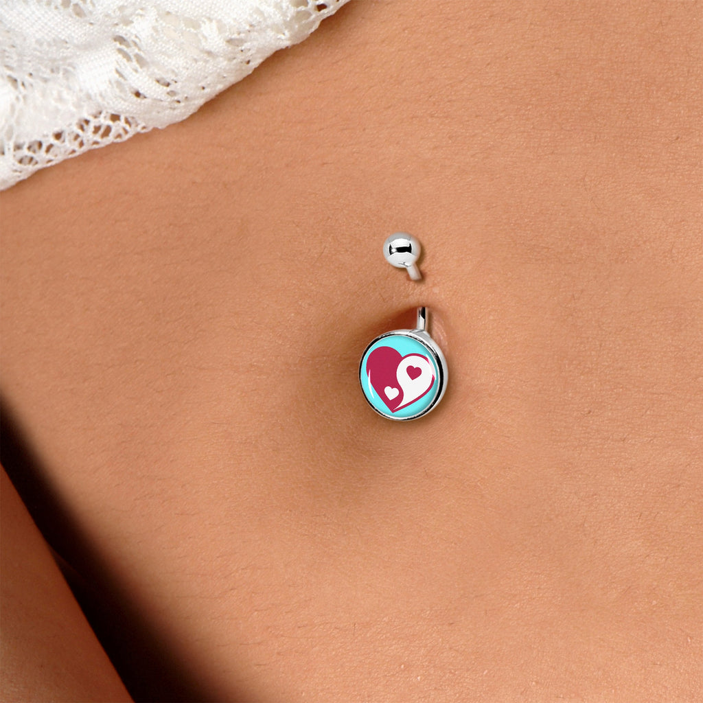 BodyCandy Love Yin Yang Heart Belly Ring by Onyx O — lifestyle context