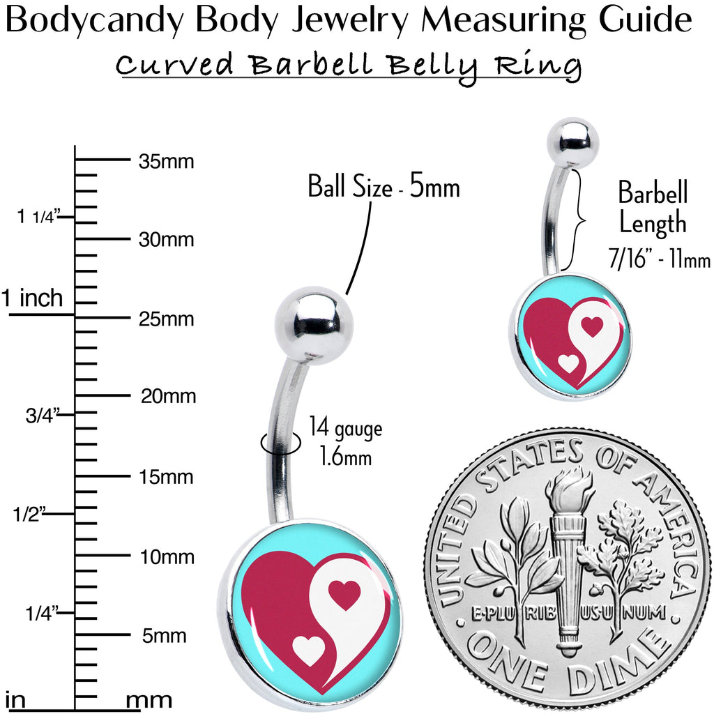 BodyCandy Love Yin Yang Heart Belly Ring by Onyx O — alternative angle