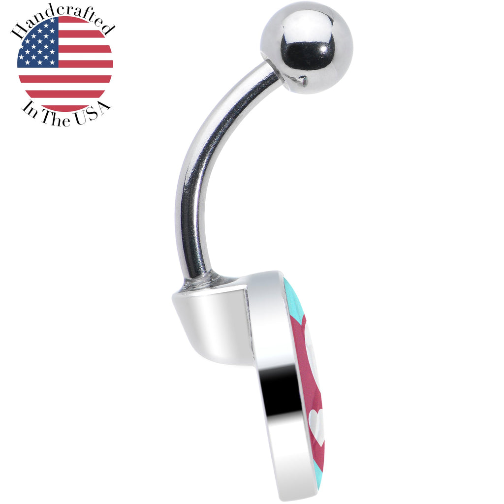 BodyCandy Love Yin Yang Heart Belly Ring by Onyx O — in-use photo
