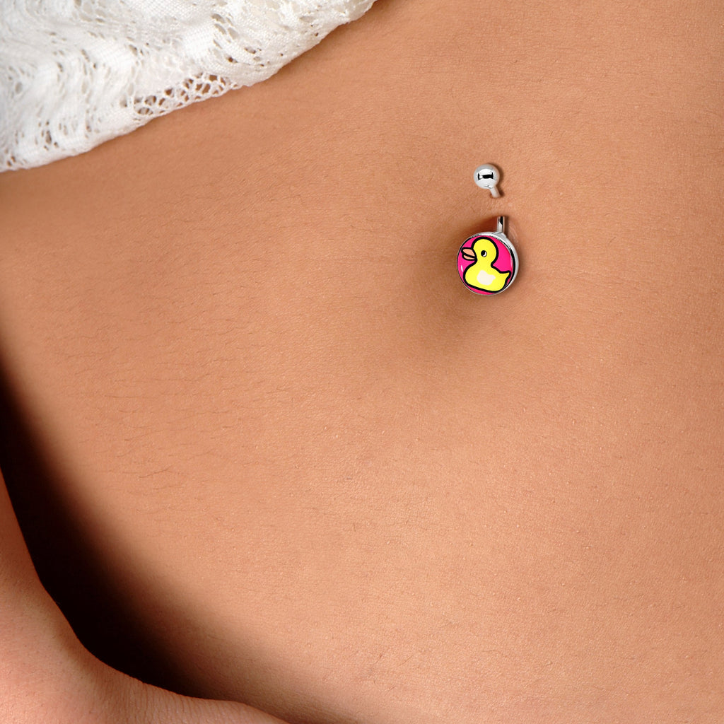 BodyCandy Yellow Ducky Belly Ring by Onyx O — detail close-up