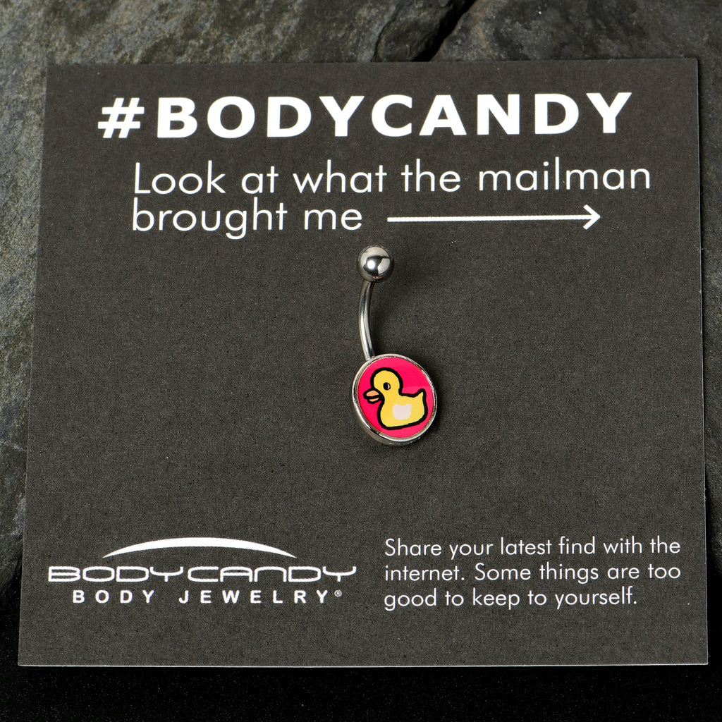 BodyCandy Yellow Ducky Belly Ring by Onyx O — in-use photo