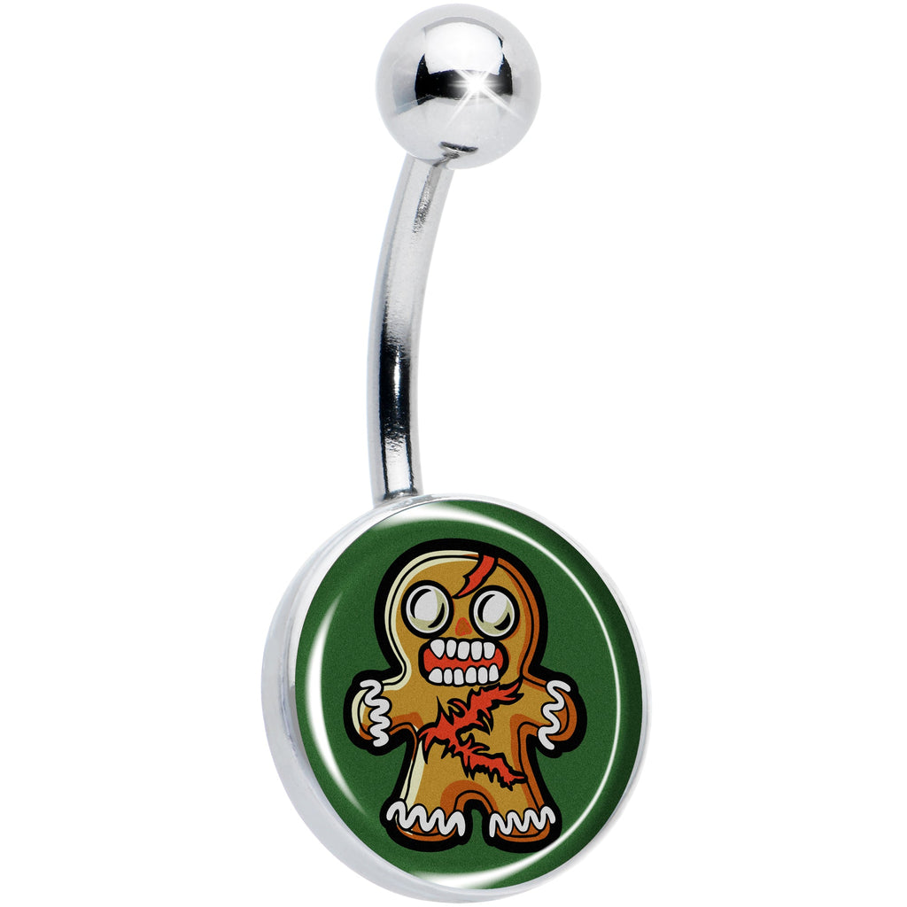 BodyCandy Christmas Holiday Zombie Gingergread Man Belly Ring by Onyx O — main product shot