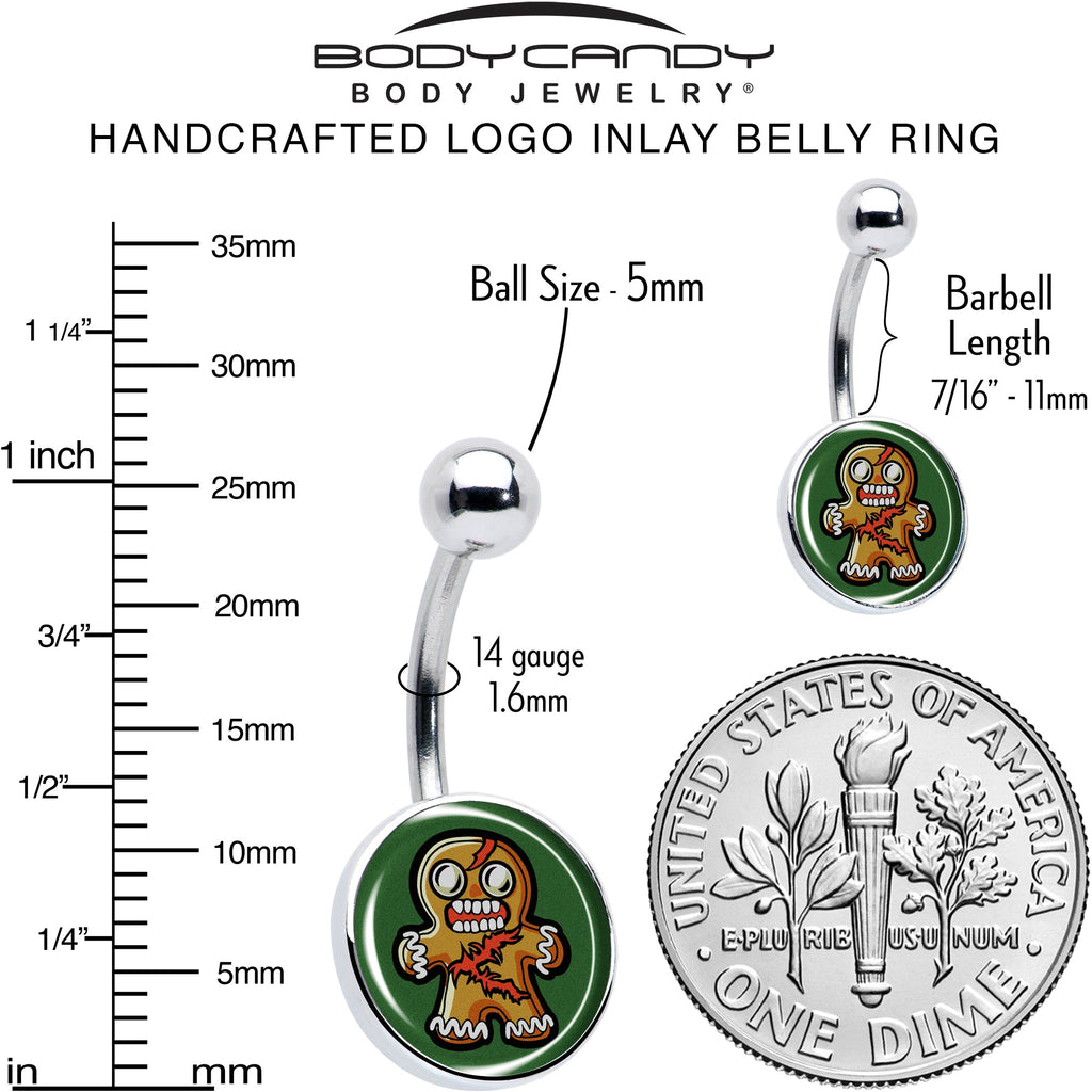BodyCandy Christmas Holiday Zombie Gingergread Man Belly Ring by Onyx O — alternative angle