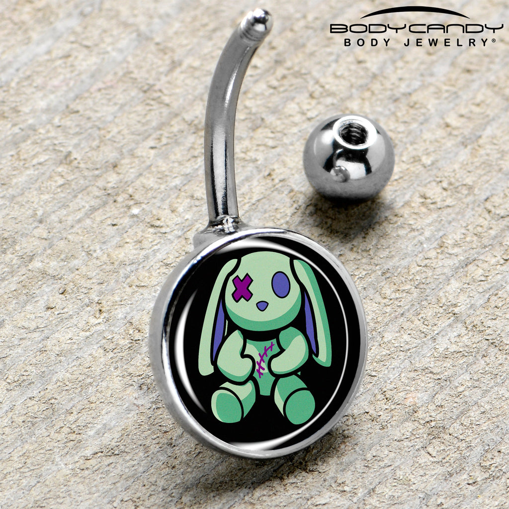 BodyCandy Zombie Bunny Belly Ring by Onyx O — side view