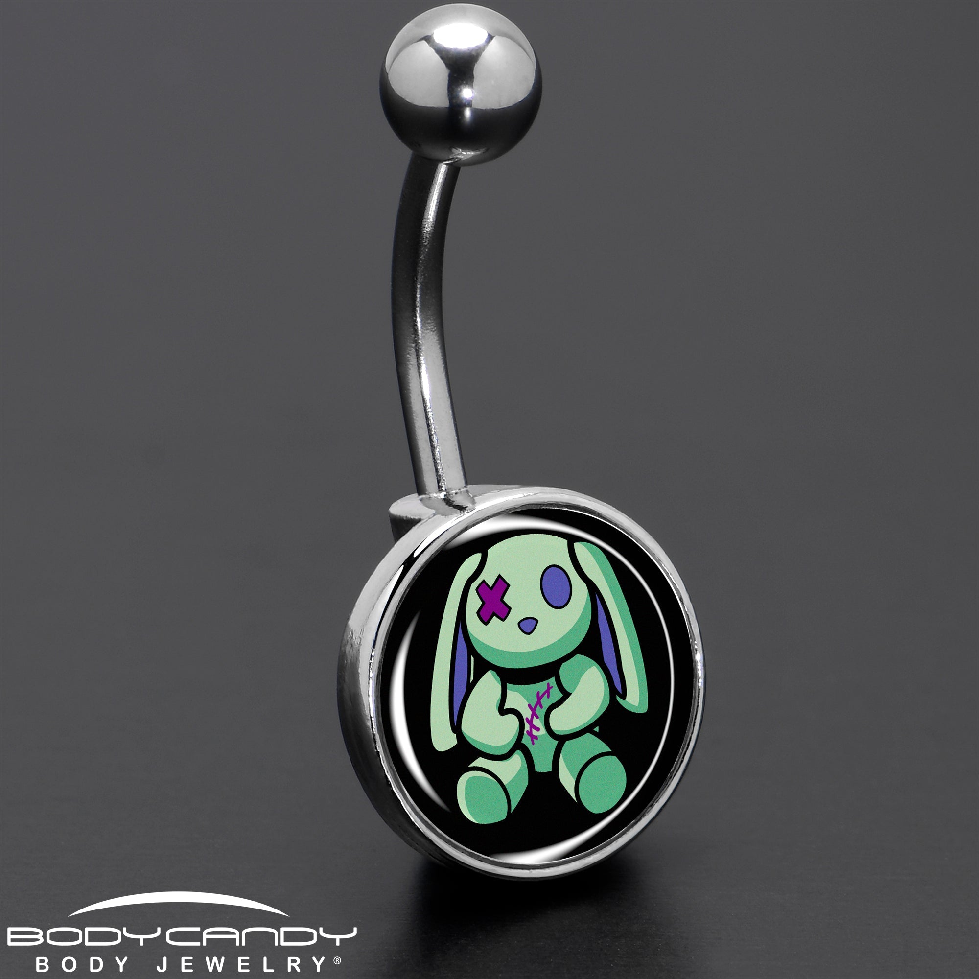 BodyCandy Zombie Bunny Belly Ring by Onyx O — size reference
