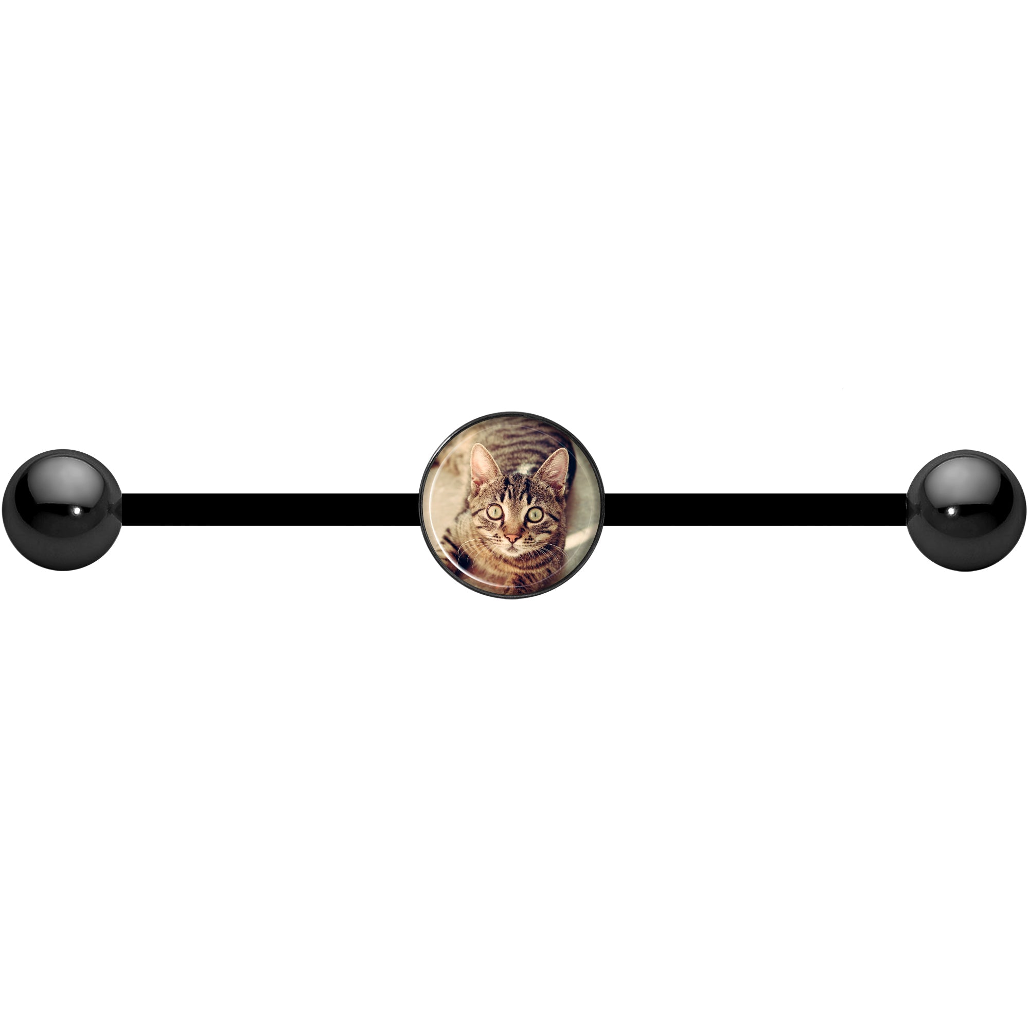 BodyCandy Custom Photo Industrial Barbell — lifestyle context