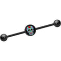 BodyCandy 14G Black Anodized Sugar Skull Industrial Barbell 37mm — main product shot