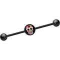 BodyCandy 14G Black Anodized Sugar Skull Industrial Barbell 37mm — main product shot