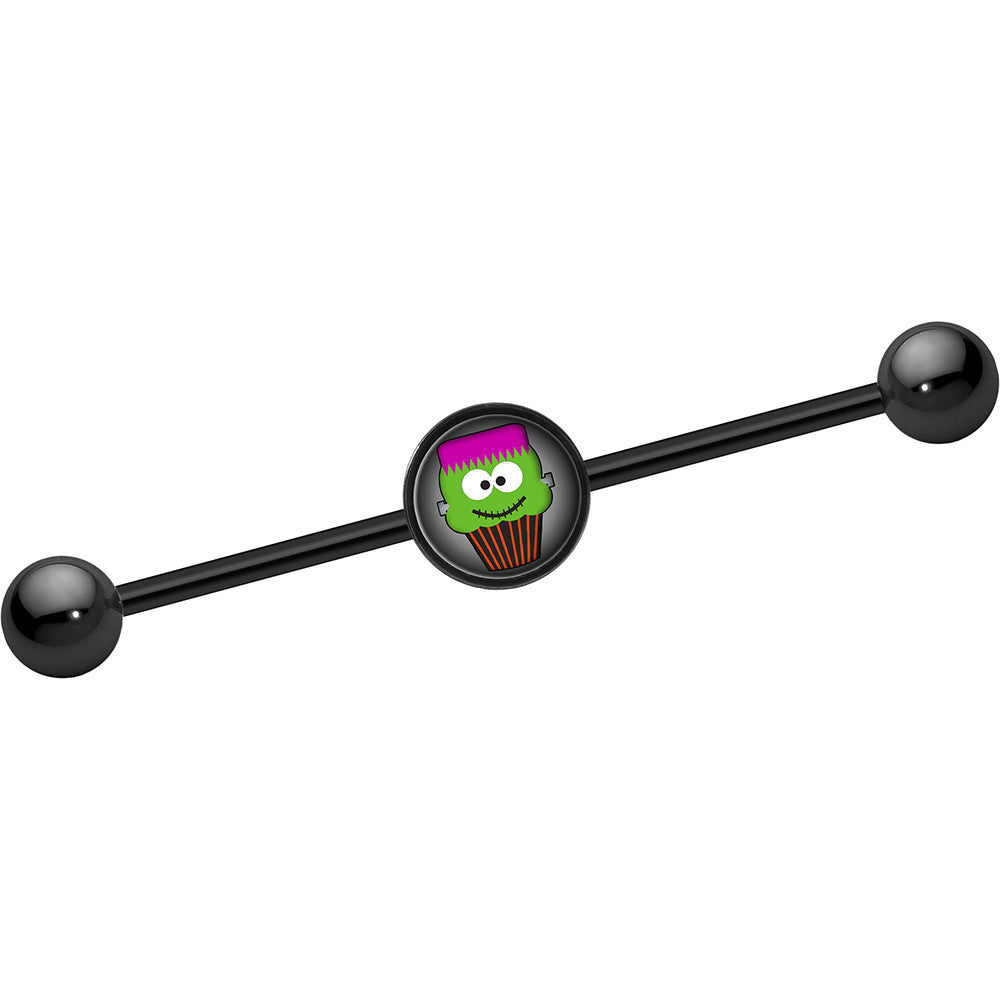 BodyCandy 14G Black Anodized Cupcake Frank Monster Industrial Bar 37mm — main product shot