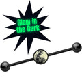 BodyCandy 14G Black Glow in the Dark Full Moon Industrial Barbell 37mm — main product shot