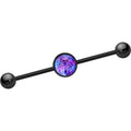 BodyCandy 14G Black Anodized Universal Harmony Wolf Industrial Barbell 37mm — main product shot