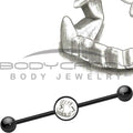 BodyCandy 14G Black Anodized Fearsome Vamp Fangs Industrial Barbell 37mm — main product shot