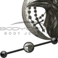 BodyCandy 14G Black Anodized Halloween Raven Rosary Industrial Barbell 37mm — main product shot